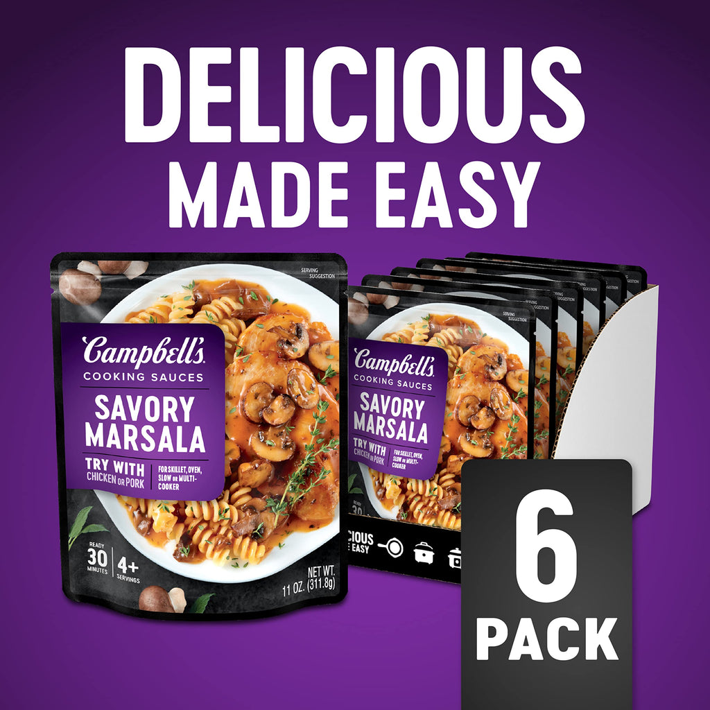 Campbell's Cooking Sauces, Savory Marsala, 11 Oz Pouch