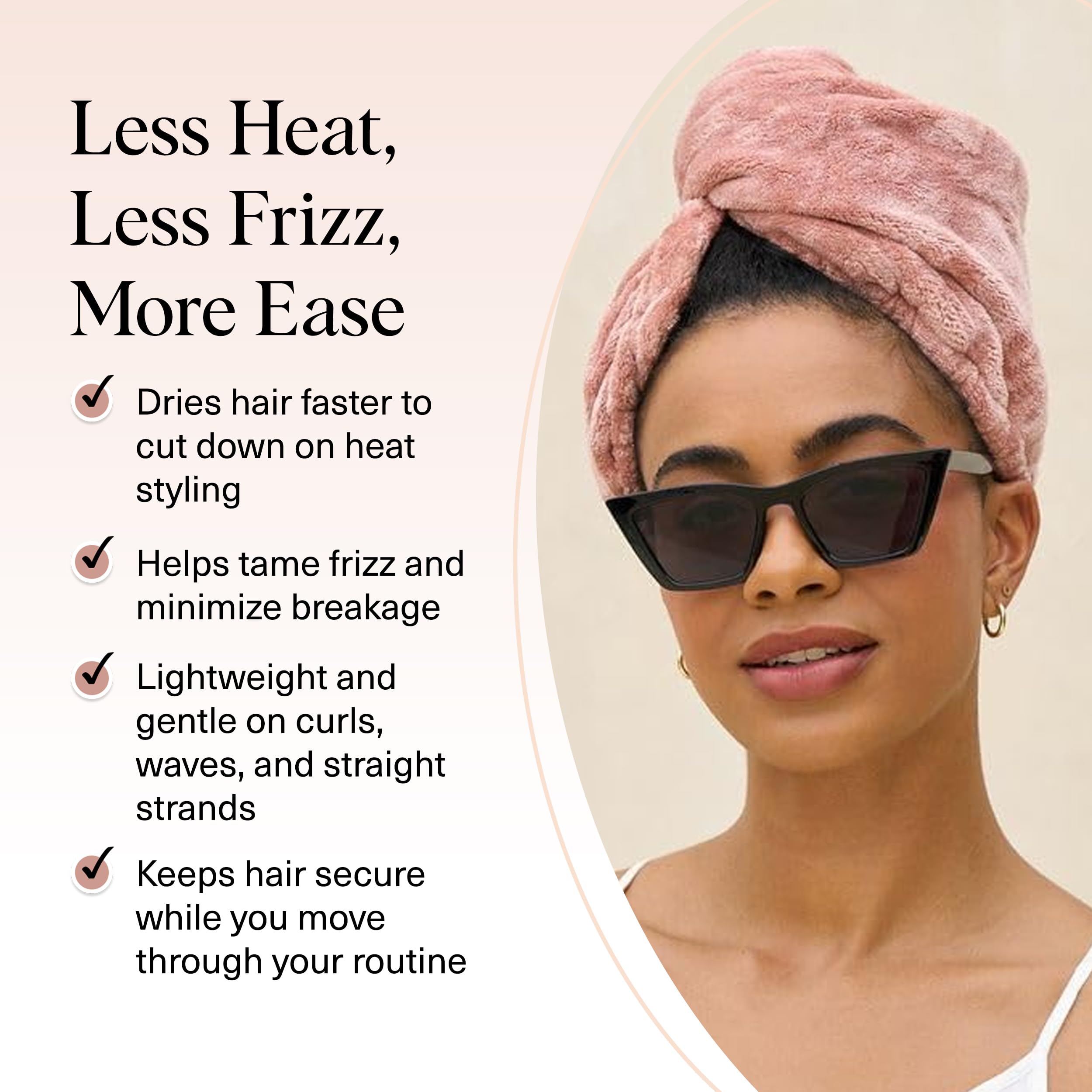 Kitsch Plush Microfiber Hair Towel Wrap for Women – Ultra Absorbent Microfiber Bath Towels for Wet, Curly, Long or Short Hair – Anti-Frizz Hair Wrap, Great Hair Care Gifts for Women