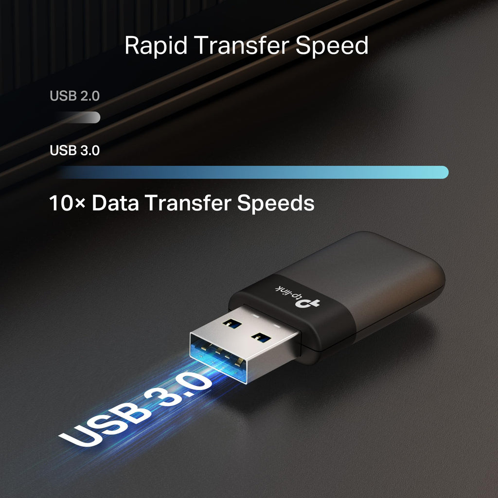 TP-Link AC1300 USB WiFi Adapter(Archer T3U)- 2.4G/5G Dual Band Wireless Network Adapter for PC Desktop, MU-MIMO WiFi Dongle, USB 3.0, Supports Windows 11, 10, 8.1, 8, 7, XP/Mac OS X 10.9-10.14