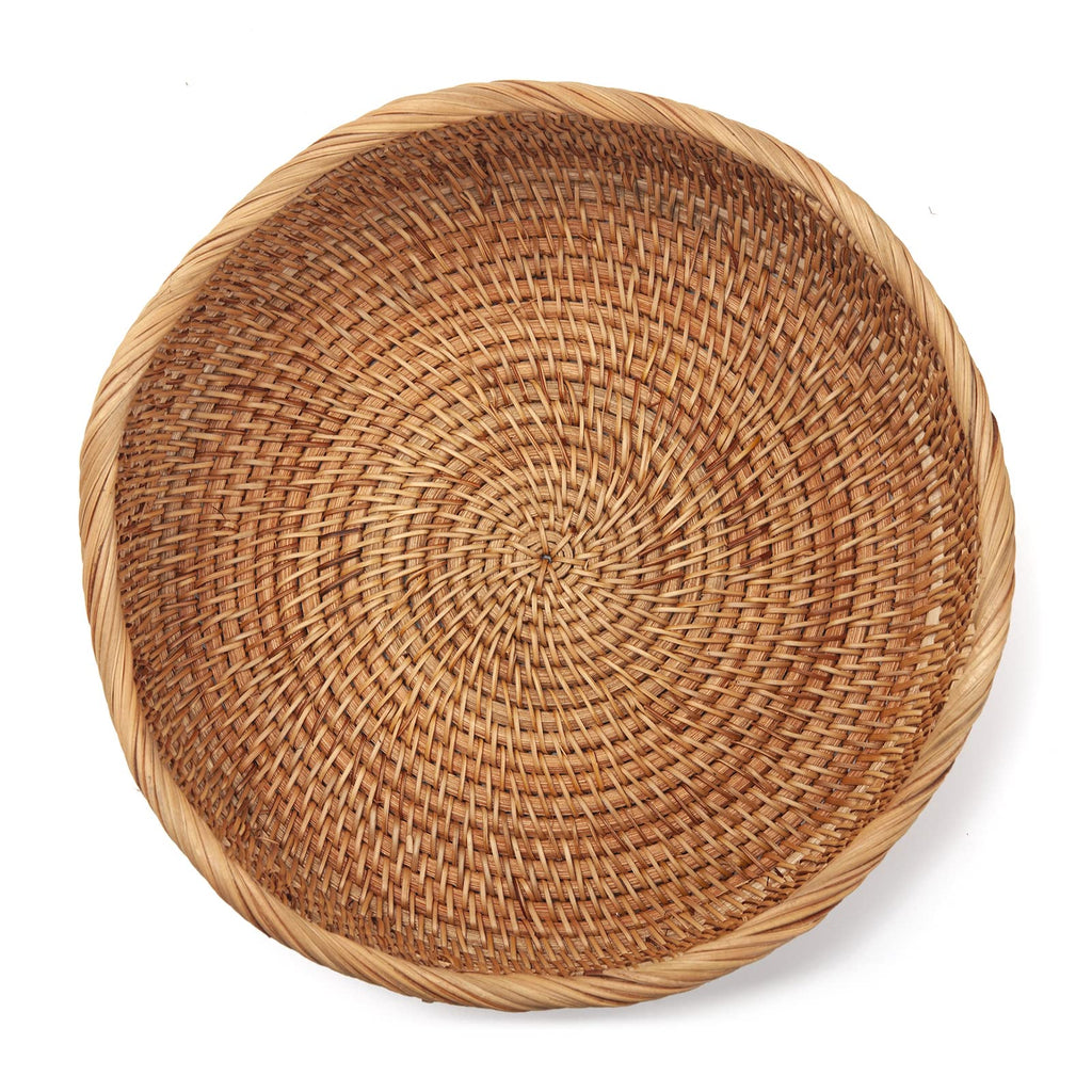 Natural Rattan Fruit Storage Baskets Rectangular Woven Wicker Box for Key Holder Remote Stackable Natural Set of 3