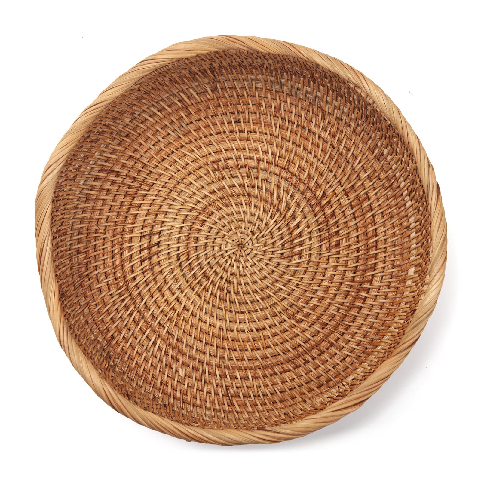 Natural Rattan Fruit Storage Baskets Rectangular Woven Wicker Box for Key Holder Remote Stackable Natural Set of 3