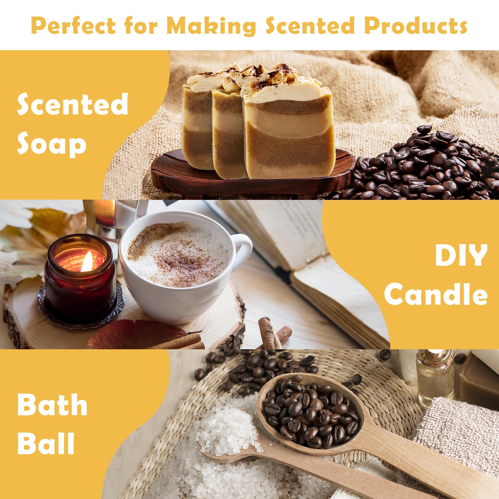 Bakery Fragrance Oils, Holamay Scented Essential Oils for Soap & Candle Making, Aromatherapy Diffuser Oil Scents (10 Packs of 5ml) - Creamy Vanilla, Gingerbread, Chocolate, Pumpkin Pie and More