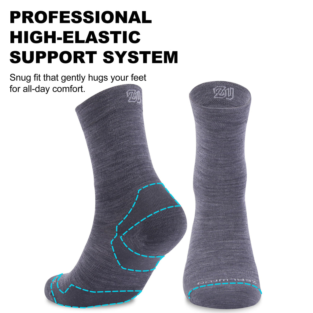 No Show Athletic Socks, ZEALWOOD 3 Pairs Merino Wool Ultra-Light Running Tennis Golf Socks for Men Women