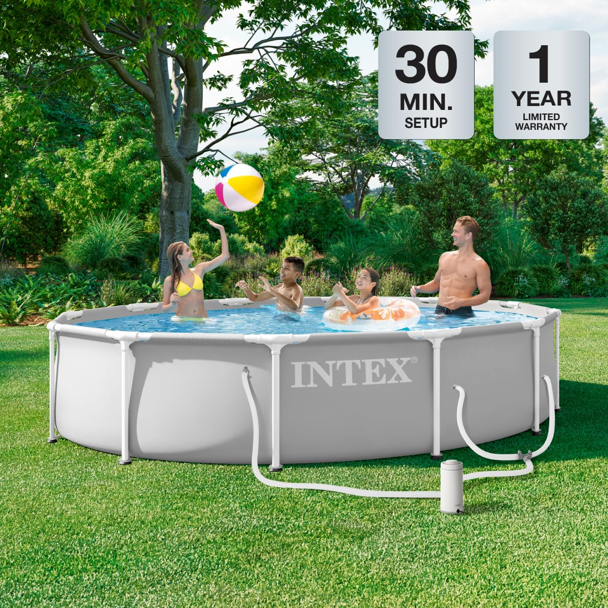 INTEX 26700EP 10Ft X 30In Prism Frame Premium Above Ground Swimming Pool (Pump Not Included)