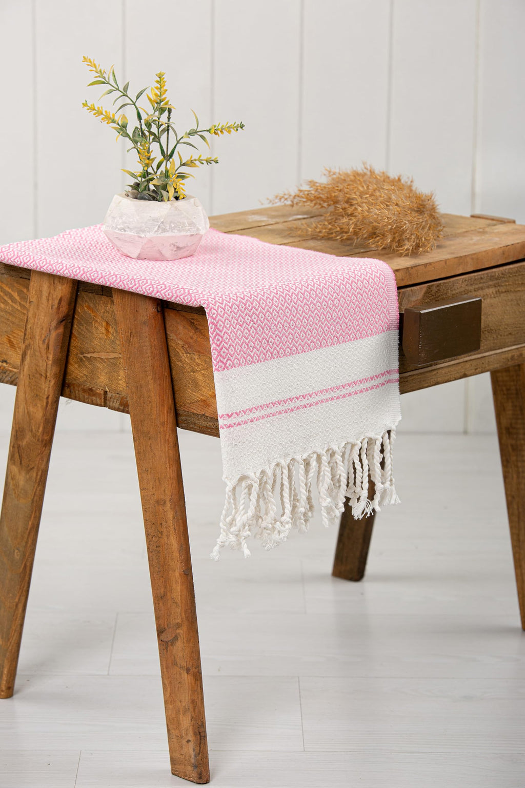 Evelynen Turkish Hand Towels for Bathroom & Kitchen Towels Decorative Set of 2 | Boho Farmhouse Hand Towels with Hanging Loops for Face, Tea, Dish, Kitchen & Bath | %100 Cotton (16" x 32" - Beige)
