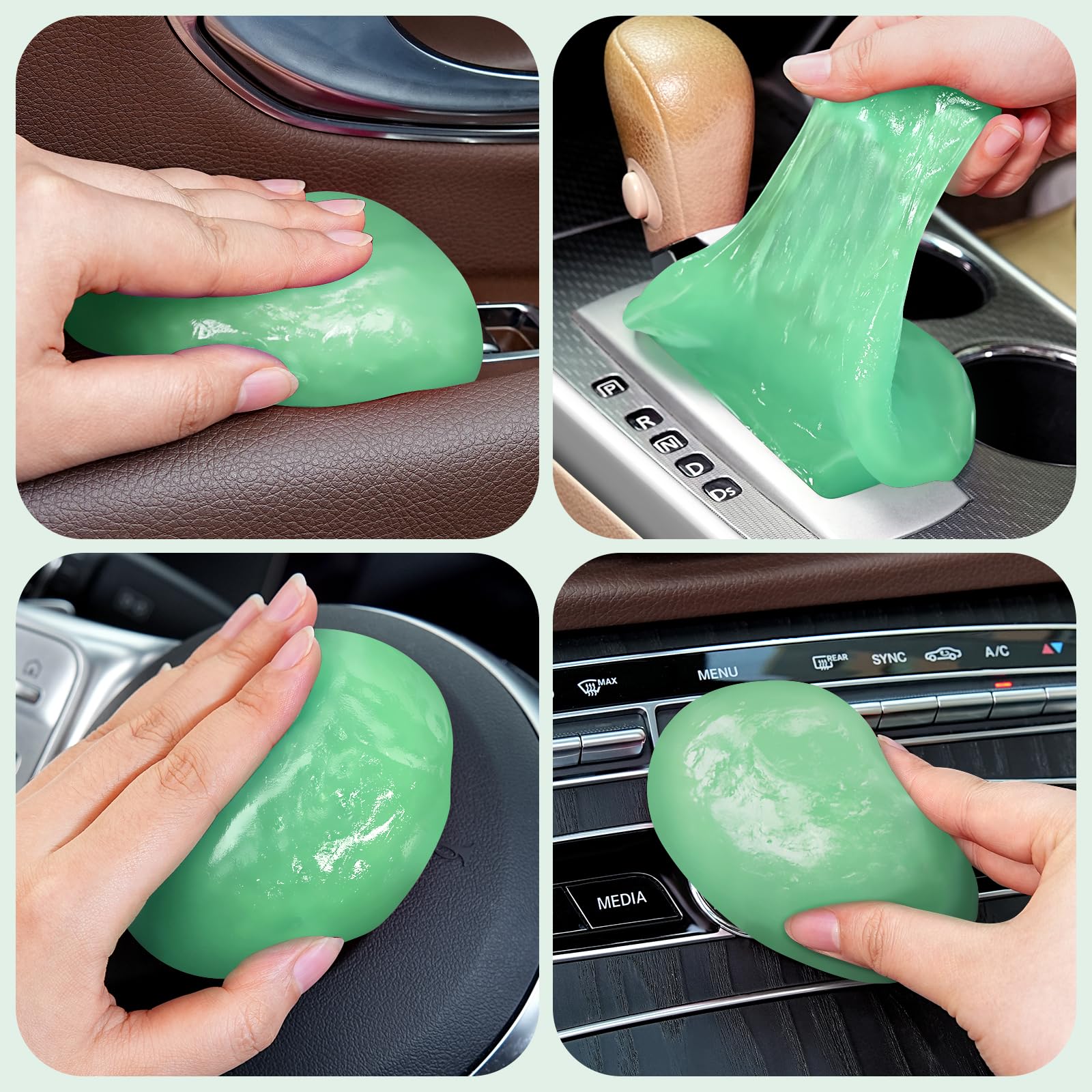 TeSabMi Car Cleaning Gel Car Cleaning Putty Car Putty Car Interior Cleaner Car Slime Car Detailing Kit Car Accessories Gifts for Men Women Stocking Stuffers Red