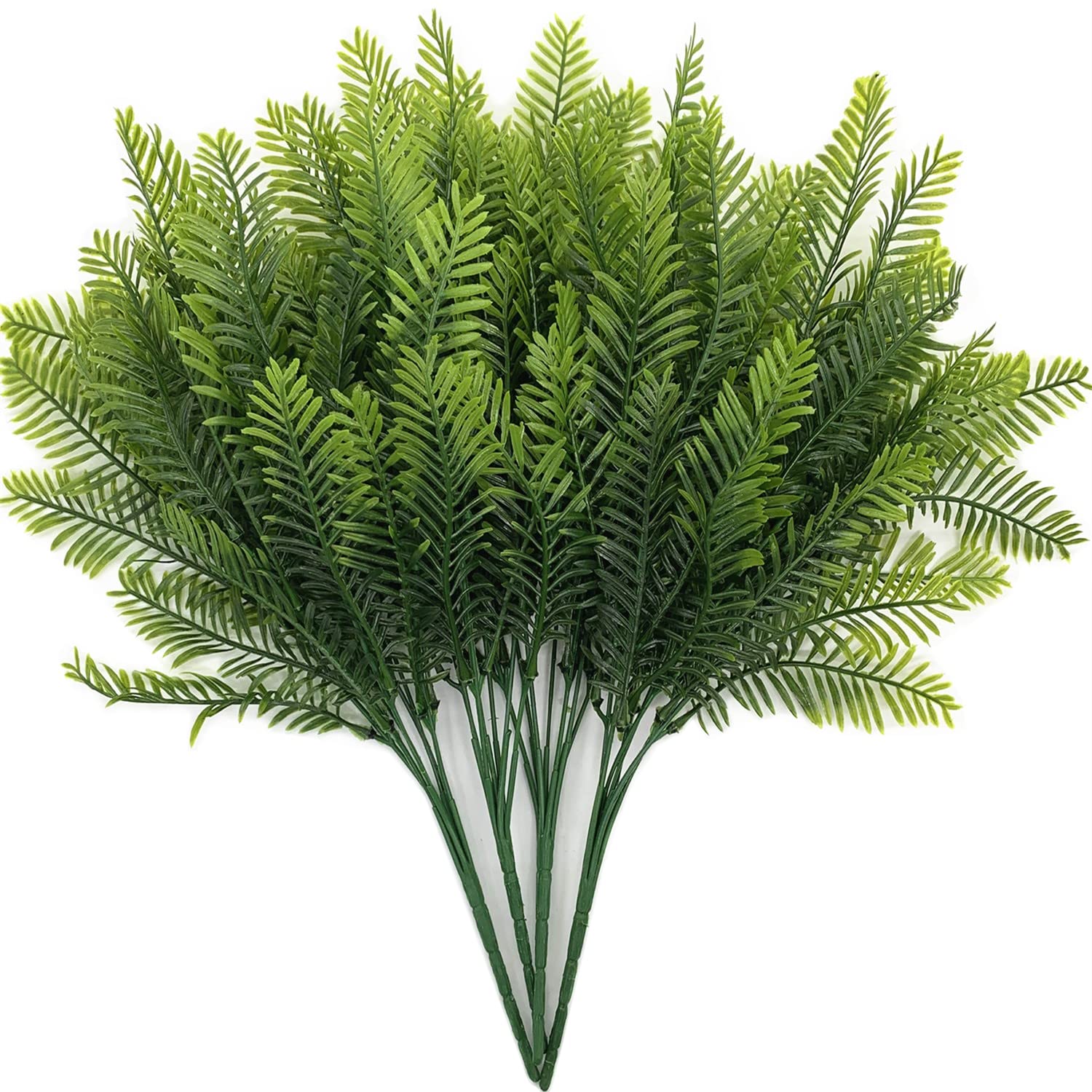 Christmas Decor Artificial Plants, PASYOU Gold Fake Antlers Plastic Grass Shrubs Leaves Indoor Outdoor Home Garden Party Hotel Verandah Wedding Event Faux DIY Decoration - 30 Inch Golden 2 Bunches