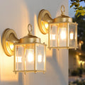 MATAMEYE Outdoor Wall Lantern, Exterior Dark Chocolate Waterproof Wall Sconce Lighting Fixture, Front Door Wall Lamp with Clear Beveled Glass, 2 Pack