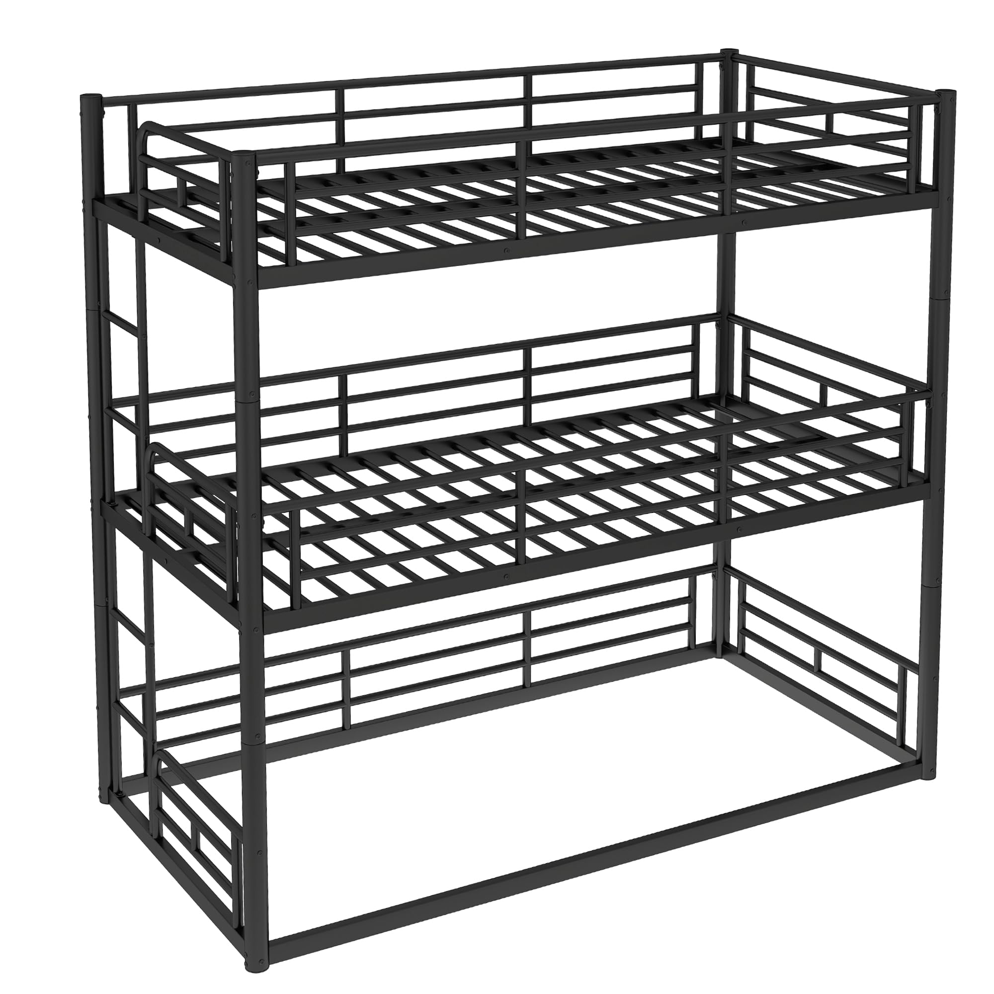 DNYN Twin Size Loft Bed with Desk & Storage Drawers& Table Set for Kids Bedroom,Covertible Twin-Over-Twin Bunkbeds Design,Easy Assemble & Space Saving & No Box Spring Needed,for Small Space, Black