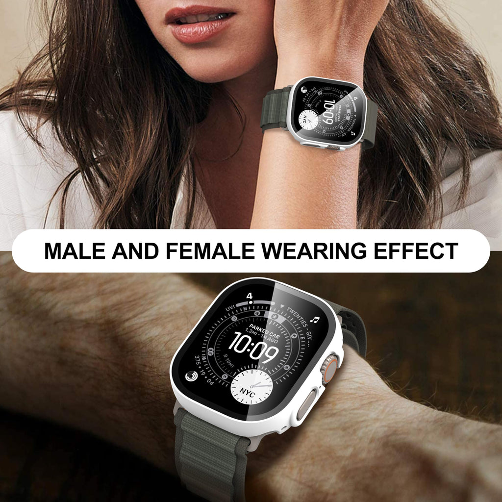 Diruite 2-Pack for Apple Watch Series 3/2/1 38mm Case, Ultra-Thin All-Around Tempered Glass Screen Protector Protection Cover for iWatch 38mm - Black