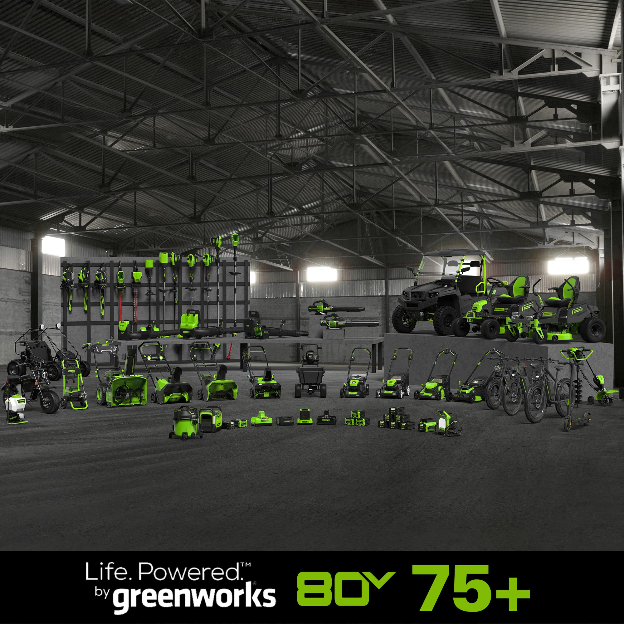 Greenworks 80V (150 MPH / 500 CFM / 75+ Compatible Tools) Cordless Axial Leaf Blower, 2.0Ah Battery and Charger Included