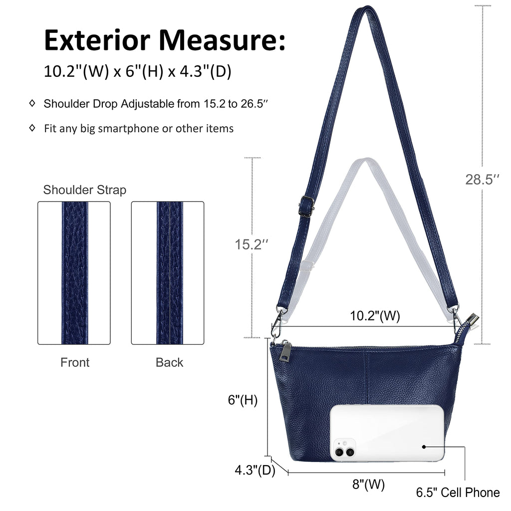 befen Genuine Leather Wristlet Clutch Wallet Purses Small Crossbody Bags for Women with RFID Blocking Card Slots