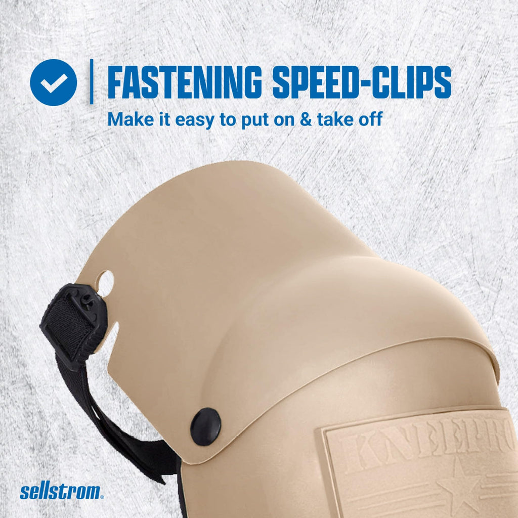 Sellstrom Rodilleras profesionales Ultra Flex III KneePro para hombres y mujeres con amortiguación de espuma de triple capa, carcasa exterior de servicio pesado, clips de velocidad - para trabajos de