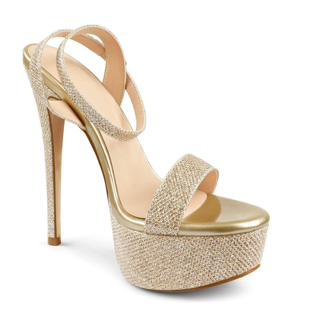 MERUMOTE Women's Platform Heels Sky High Heel Sandals Party Bridal Evening Shoes