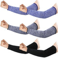 Sintege 3 Pairs Arm Protectors for Thin Skin and Bruising Cut Resistant Forearm Sleeve Level 5 Arm Burn Protection Sleeve (Black,7.9 Inch)