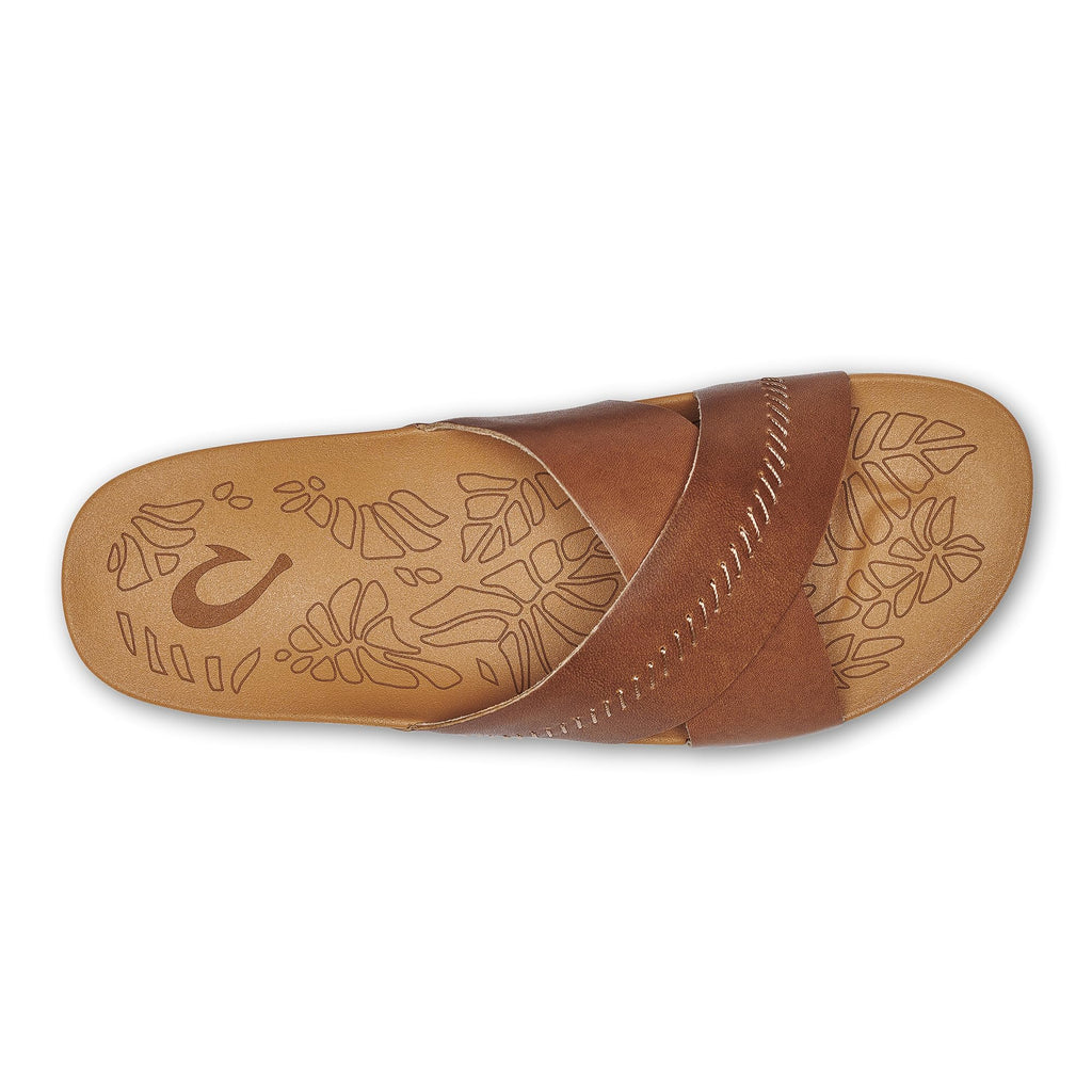 OluKai Kipe'a Olu Women's Slide Sandal, Premium Leather, Relaxed & Dressy Design For Any Occasion, All-Day Comfort & Fit