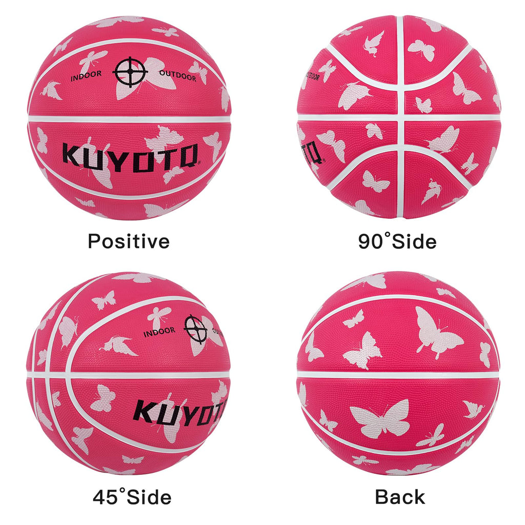 KUYOTQ Kids Youth Adult Size 3/4/5/6/7 (22/25.5/27.5/28.5/29.5") Basketball Premium Rubber or Faux Leather Basketball Indoor Outdoor Basketball for Boys Girls Womens Mens Basketball Gifts (Deflated)