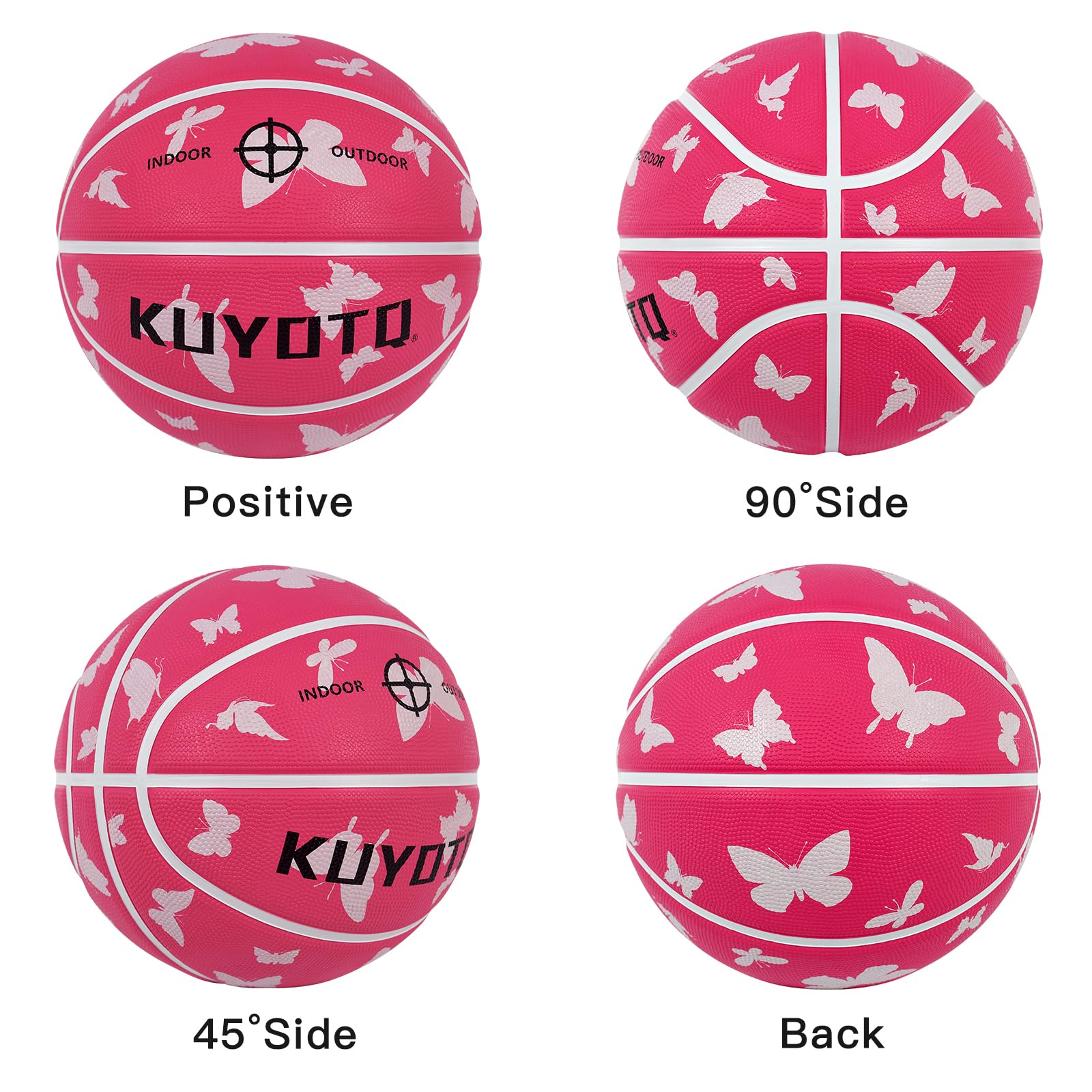 KUYOTQ Kids Youth Adult Size 3/4/5/6/7 (22/25.5/27.5/28.5/29.5") Basketball Premium Rubber or Faux Leather Basketball Indoor Outdoor Basketball for Boys Girls Womens Mens Basketball Gifts (Deflated)
