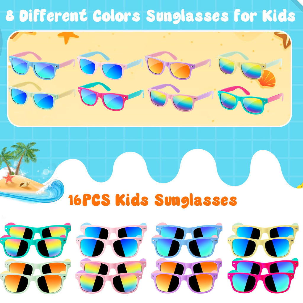 Kids Sunglasses Bulk, Kids Sunglasses Party Favors for Age 3-8, UV400 Protection Neon Kids Sunglasses Bulk for Boys Girls (12Pack-heart sunglasses)