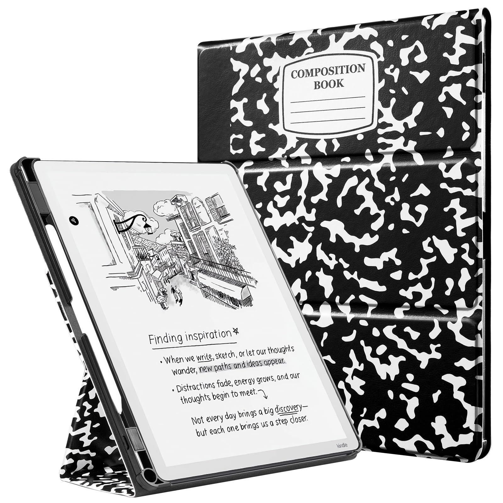 CoBak Stand Case for Kindle Scribe - Premium Folio Leather Cover with Pen Holder, Auto Sleep/Wake - Compatible with 10.2 Inch Kindle Scribe (2022/2024 Release)