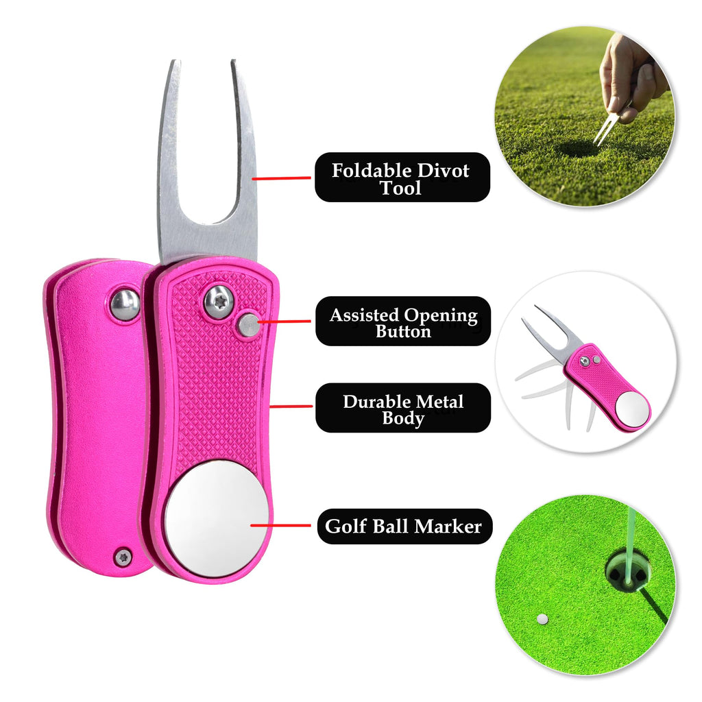 Golf Essentials Kit | Must-Have Accessories – Water Brush, Towel, Club Brush, Ball Marker, Divot Repair Tool, Ball & Tee Holder, Golf Gifts for Men & Women