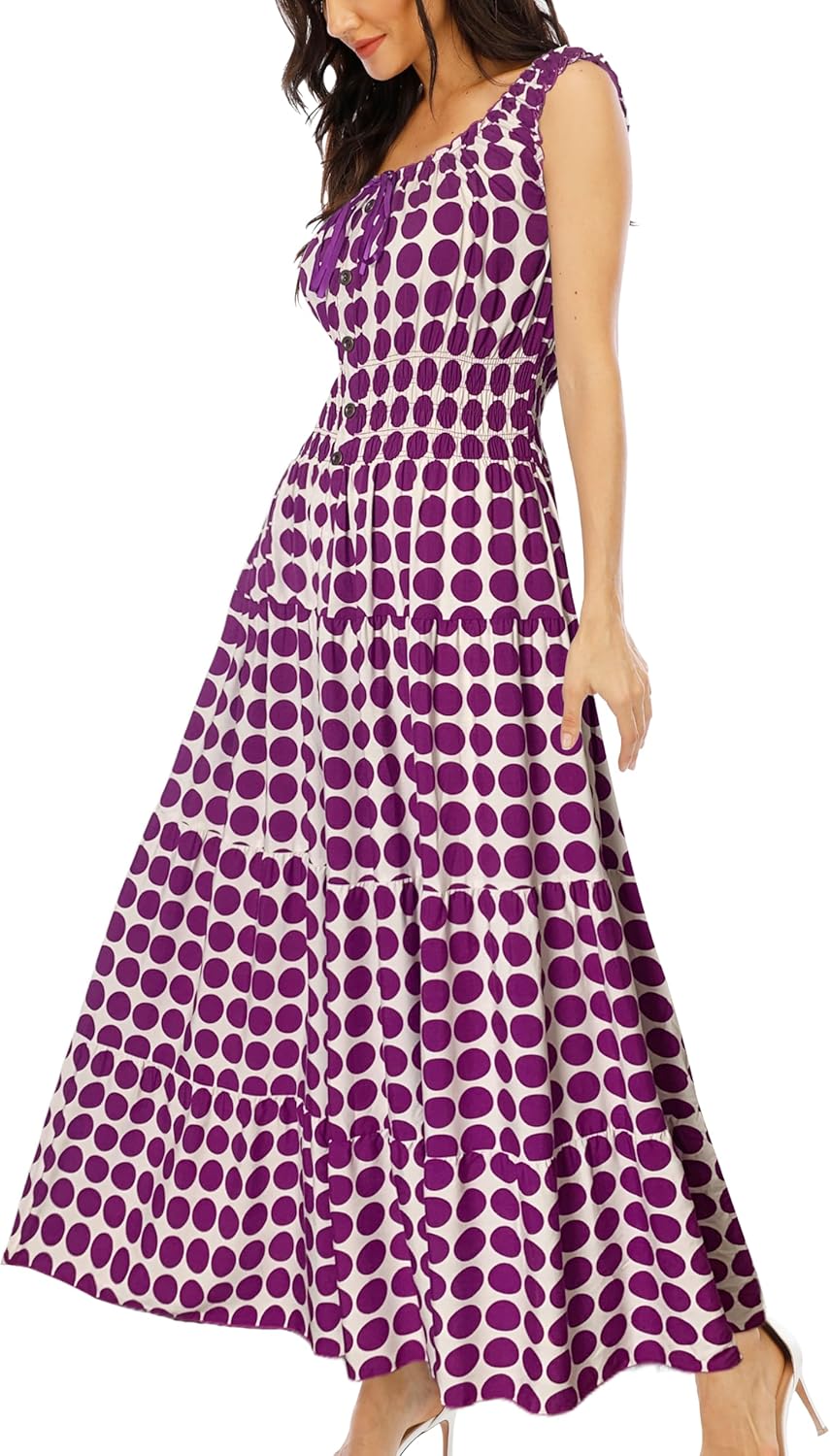 OSTOO Women's 2026 Summer Boho Floral Print Tiered Casual Flowy Long Maxi Dress