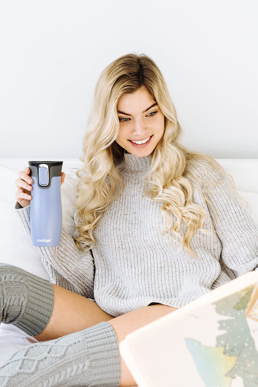Contigo West Loop Autoseal Travel Mug, Stainless Steel Thermal Mug, Vacuum Flask, Leakproof Tumbler, Coffee Mug with BPA-Free Easy-Clean Lid
