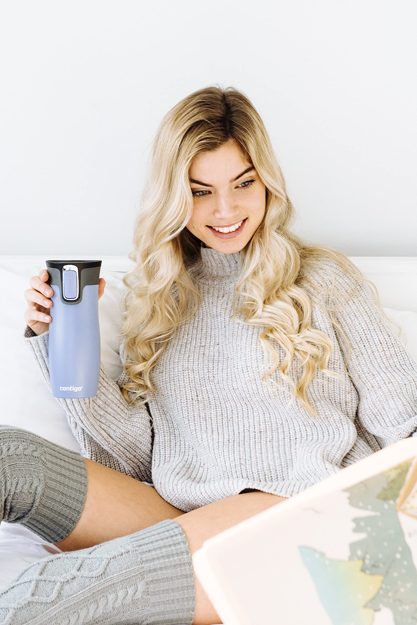 Contigo West Loop Autoseal Travel Mug, Stainless Steel Thermal Mug, Vacuum Flask, Leakproof Tumbler, Coffee Mug with BPA-Free Easy-Clean Lid
