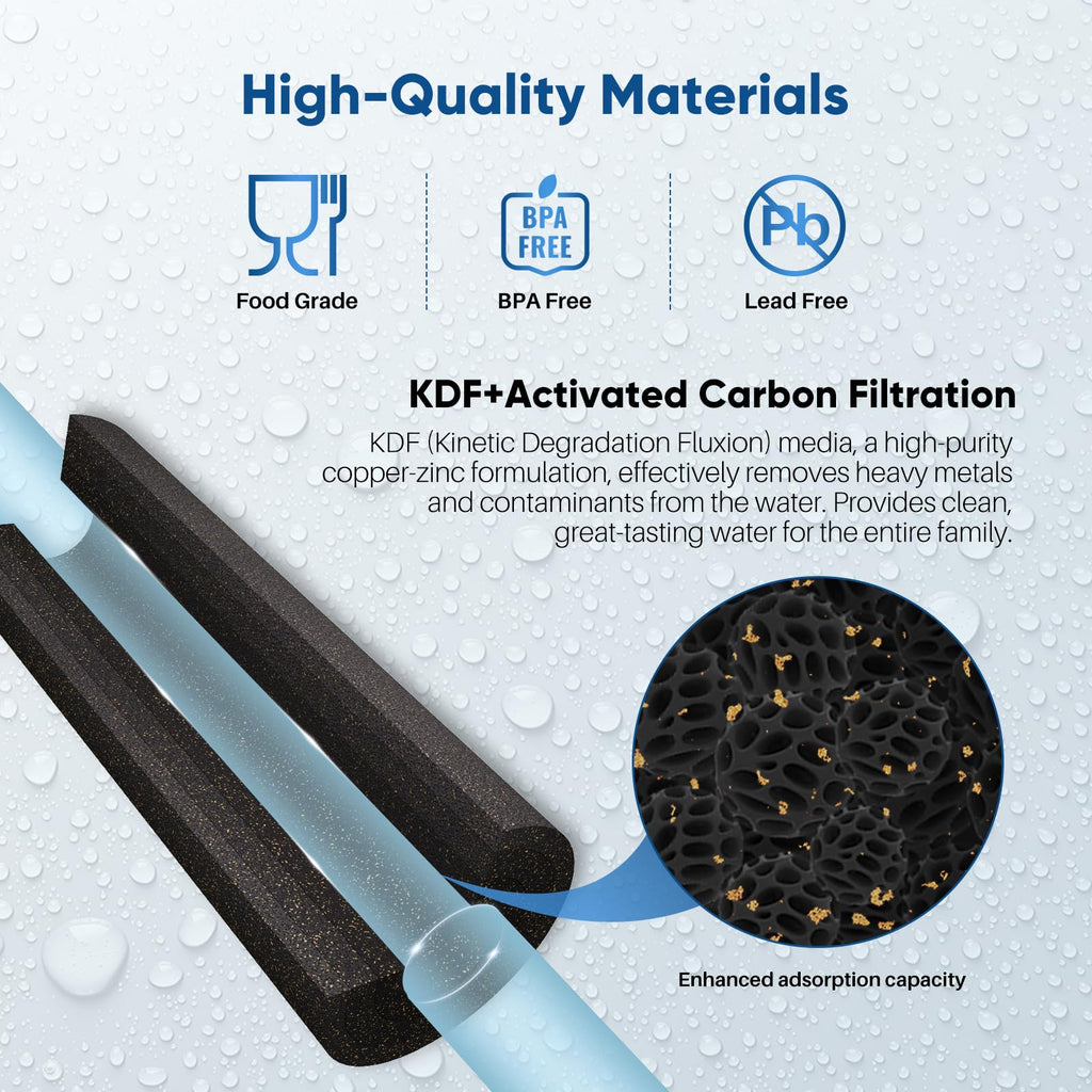 PUREPLUS 5 Micron 20"x4.5" Whole House Water Filter Cartridge Combo Kit with Sediment and Activated Carbon Block Filter - Replacement for FPMB5-20, AP810-2, FC25B, EPM-20BB, 2 PACK