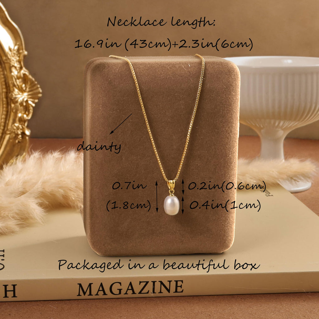Pearl Necklace for Women Trendy,14k Gold Plated Necklace Dainty Wedding Necklace Small Cute Choker Necklace Gold Prom Drop Necklace Vintage Waterproof Jewelry for Women Prom Jewelry Fashion Gifts