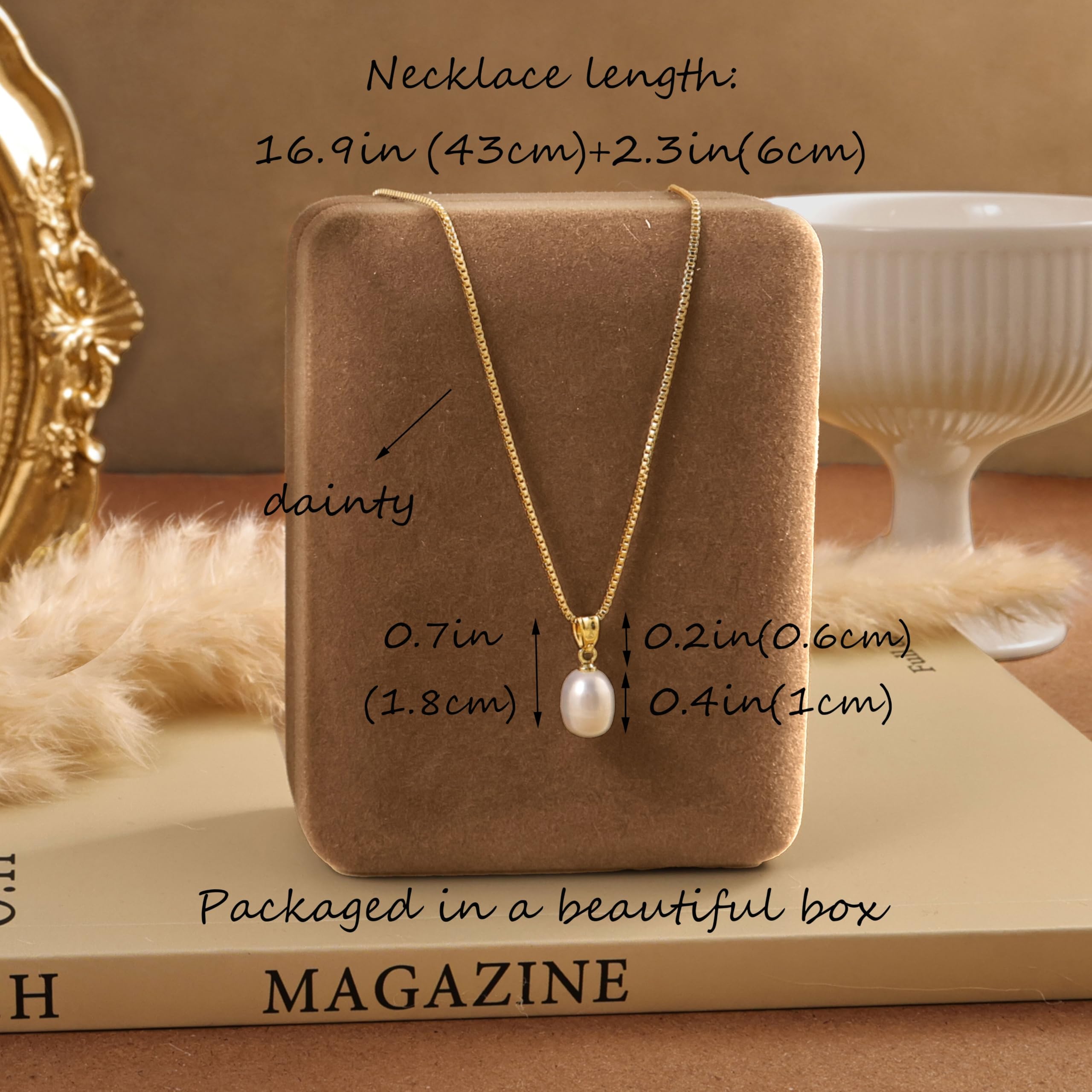 Pearl Necklace for Women Trendy,14k Gold Plated Necklace Dainty Wedding Necklace Small Cute Choker Necklace Gold Prom Drop Necklace Vintage Waterproof Jewelry for Women Prom Jewelry Fashion Gifts