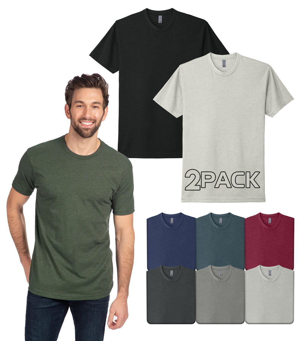 Next Level Apparel 6210 Men's T-Shirts, Pack of Unisex CVC Cotton Blend Bulk Undershirt – Custom Color Set Remera para Hombre