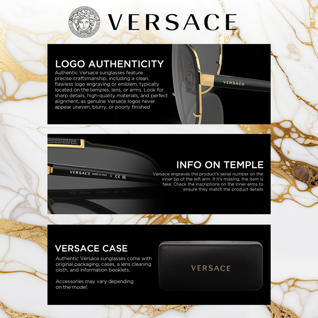 VERSACE VE2198 Phantos Shape Metal Sunglasses 54mm