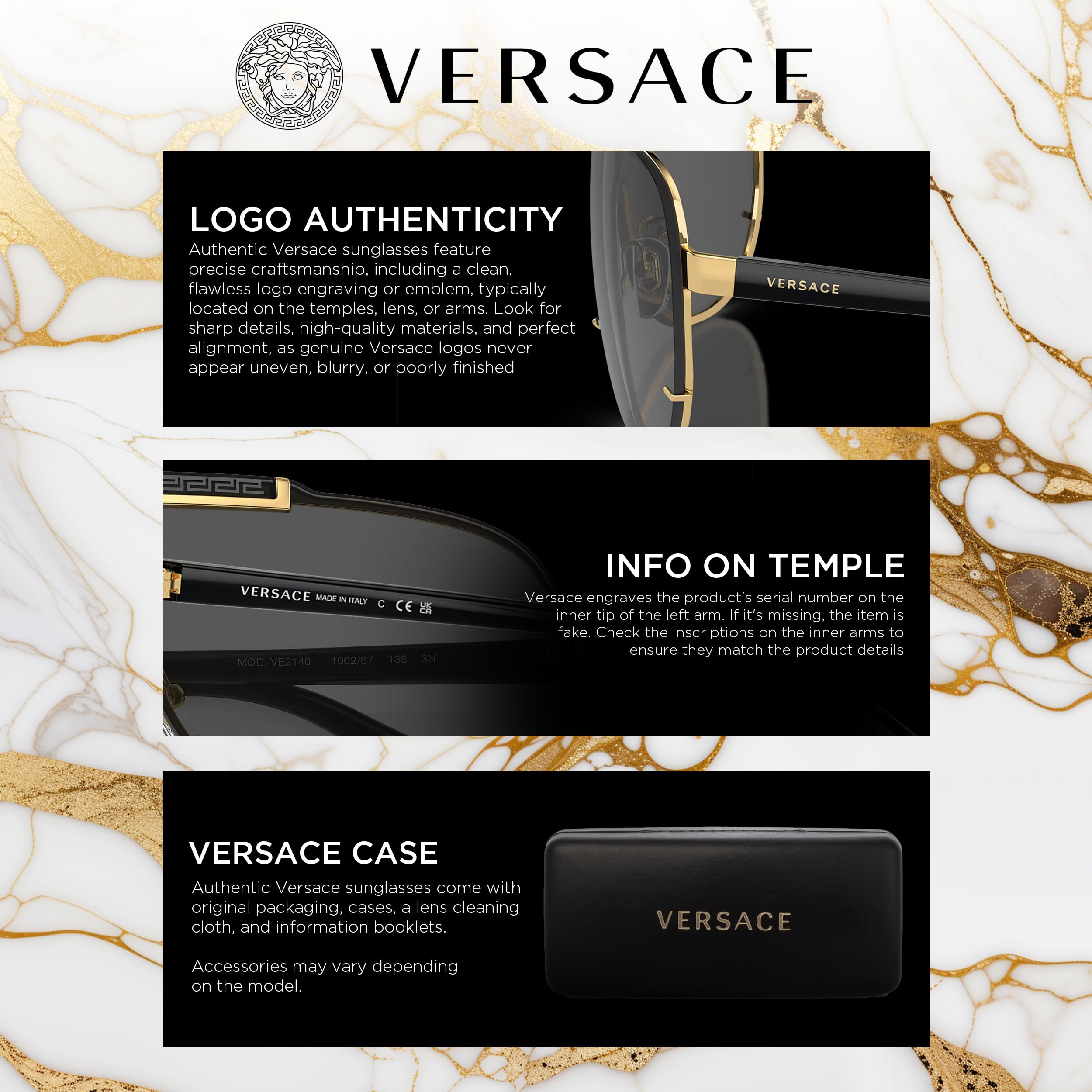 VERSACE VE2198 Phantos Shape Metal Sunglasses 54mm