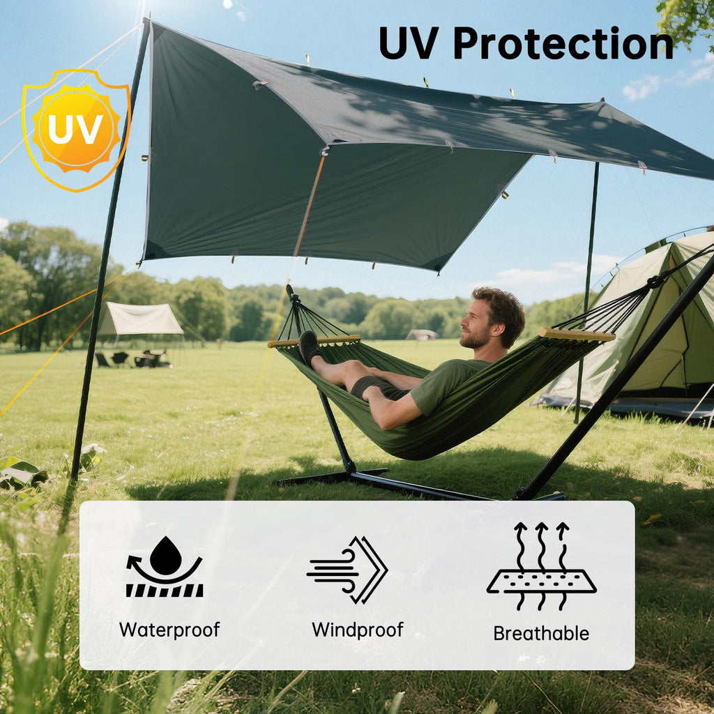 Free Soldier Waterproof Portable Tarp Multifunctional Outdoor Camping Traveling Awning Backpacking Tarp shelter Rain Tarp