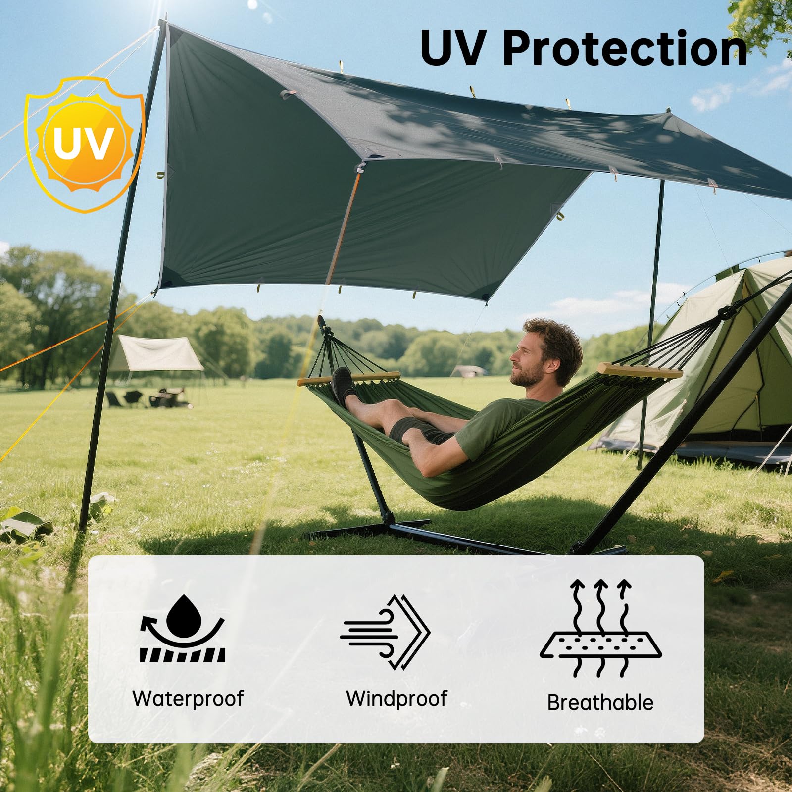 Free Soldier Waterproof Portable Tarp Multifunctional Outdoor Camping Traveling Awning Backpacking Tarp shelter Rain Tarp