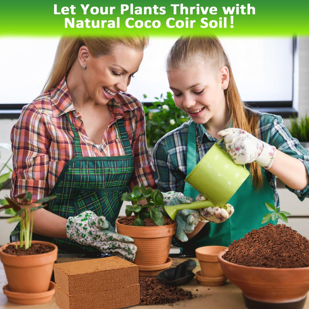Legigo 2 Pack Premium Coco Coir Brick for Plants- 100% Organic Compressed Coconut Coir Bricks Starting Mix, Coco Coir Fiber Coconut Husk for Planting, Gardening, Potting Soil Substrate, Herbs