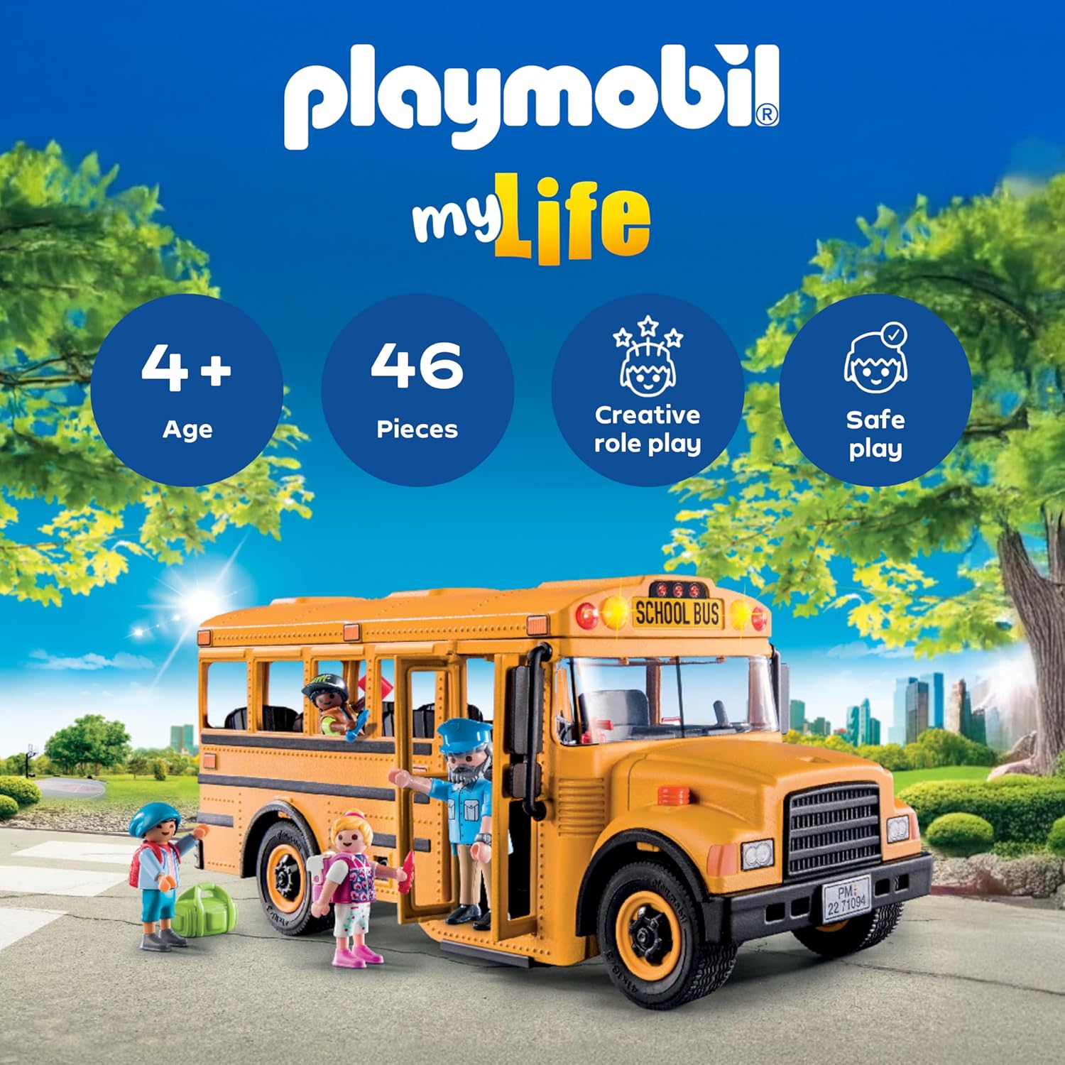 Playmobil School Bus with Accessories and 4 Figures