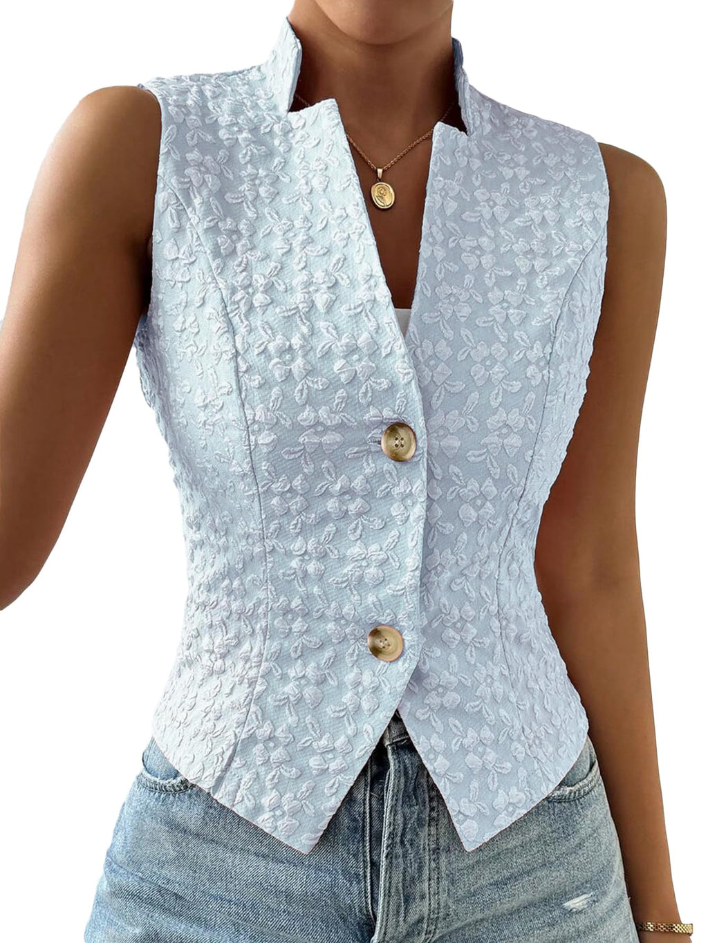 Mina Self Women's 2026 Summer Lightweight Knit Vest Top - Breathable Stretchy Floral Trendy Casual Work Office Slim Waistcoat