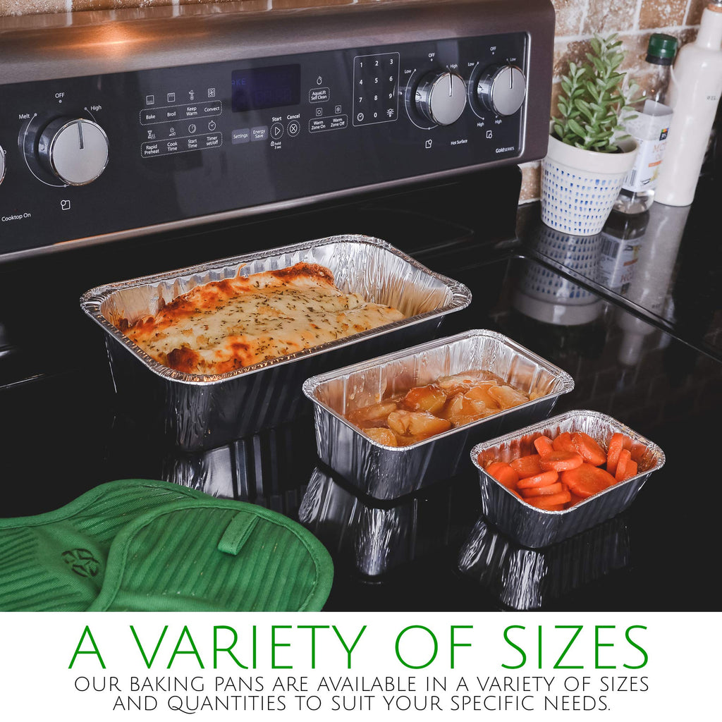 PLASTICPRO [1 Lb 10 Pack Disposable Loaf Pans Aluminum Tin Foil Meal Prep Bakeware - Cookware Perfect for Baking Cakes, Bread, Meatloaf, Lasagna 1 Pound 6'' X 3.75'' X 2''