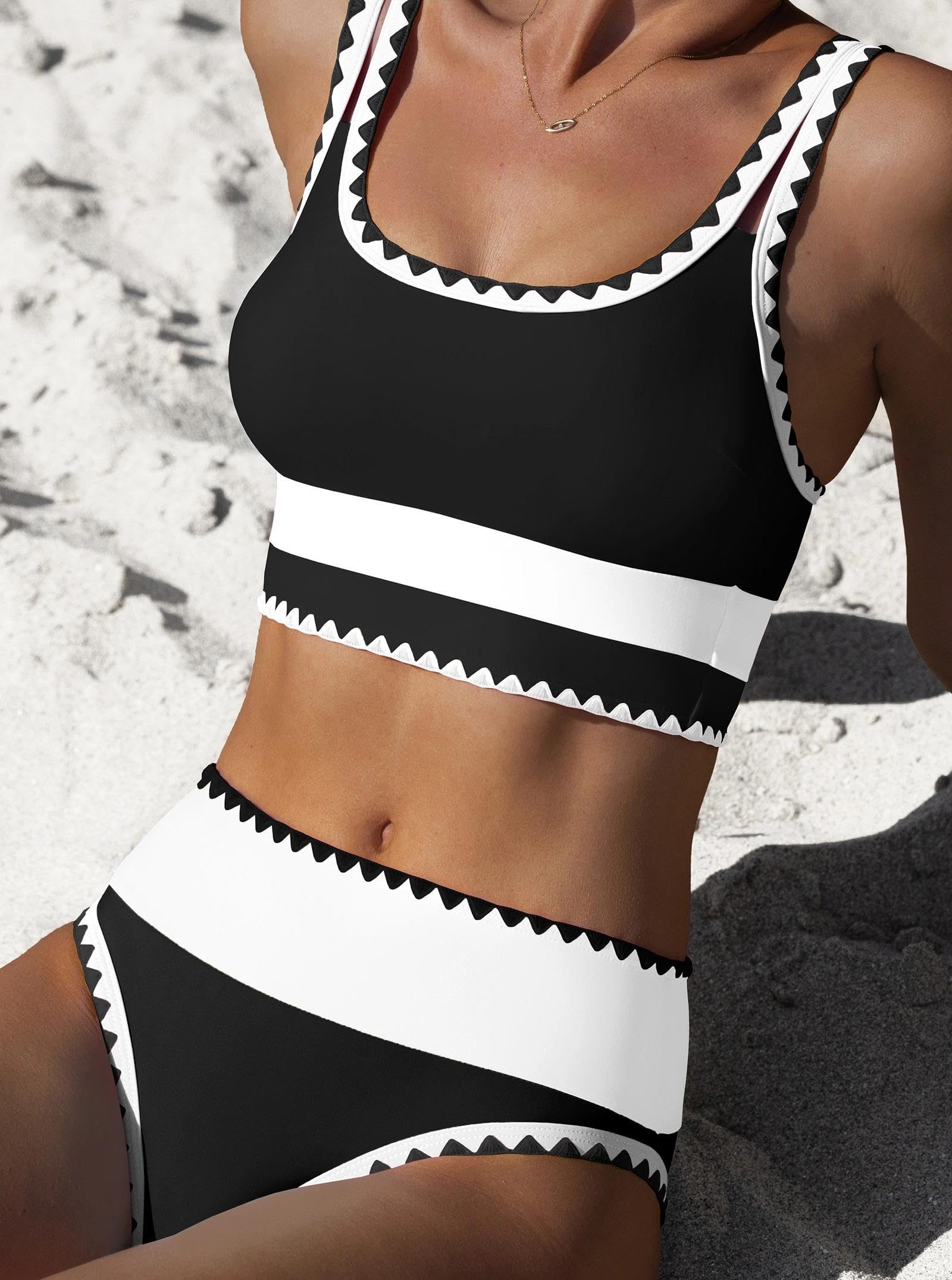 popvil High Waisted Bikini Sets for Women Tummy Control Swimsuits 3 Piece Bathing Suits Neon Swimwear with Skirt 2026