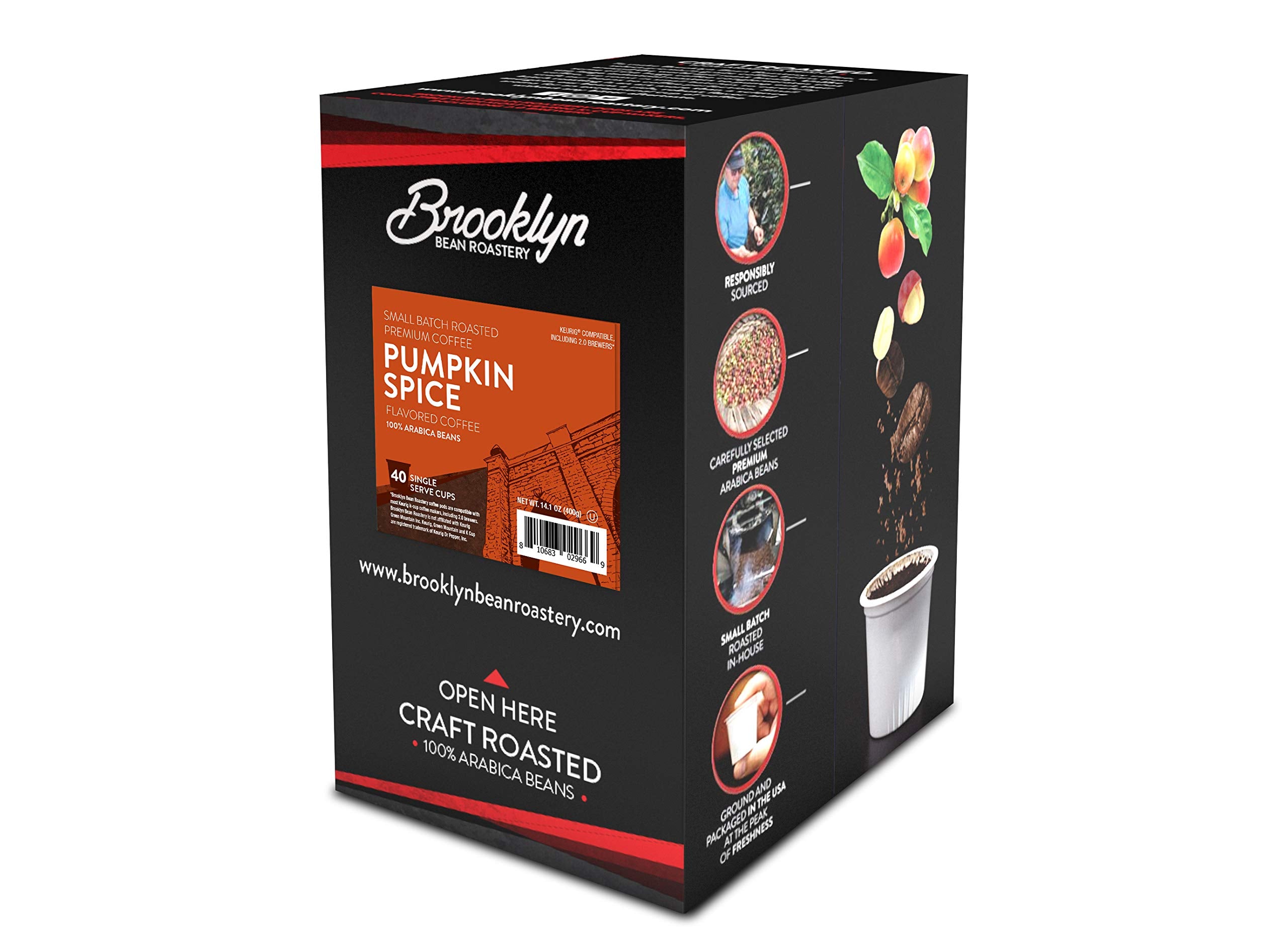 Brooklyn Beans Coffee Pods, Medium Roast Gourmet Variety Pack - Compatible with Keurig K Cup Brewers Including 2.0 Machines, 40 Count