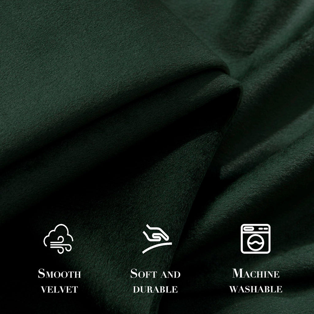 Nemia Dark Green Velvet Curtains Thermal Insulated Blackout Curtain for Bedroom Window Living Room Darkening Luxury Vintage 63 Inches Long Heavy Drapes Panels Rod Pocket Set of 2