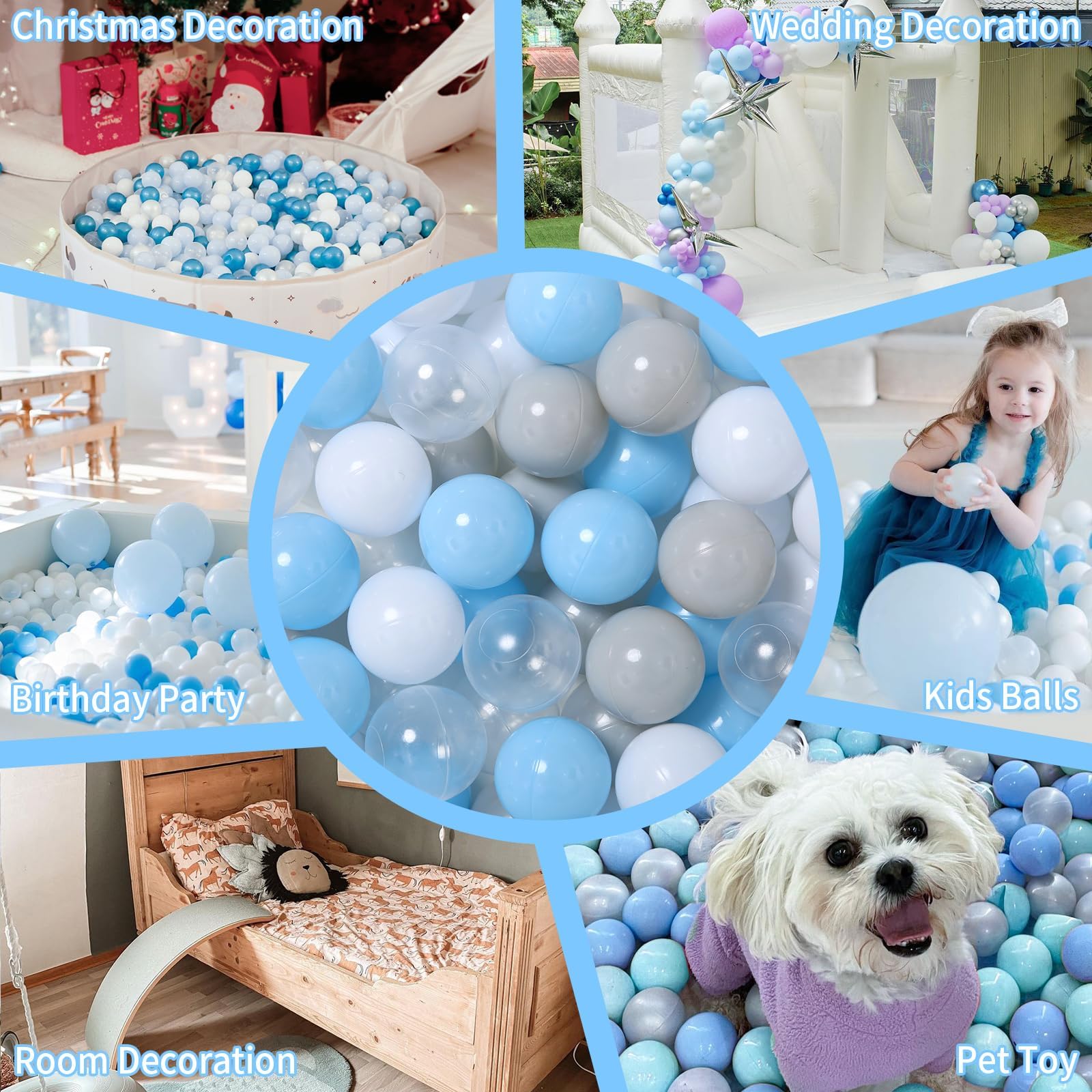 GOGOSO Playpen Balls for GirlsToddlers for Playhouse, Baby Pool, Play Ball Fun Centers, for Babies, Kids, Toddlers 1-3, Phthalate Free BPA Free 100pcs