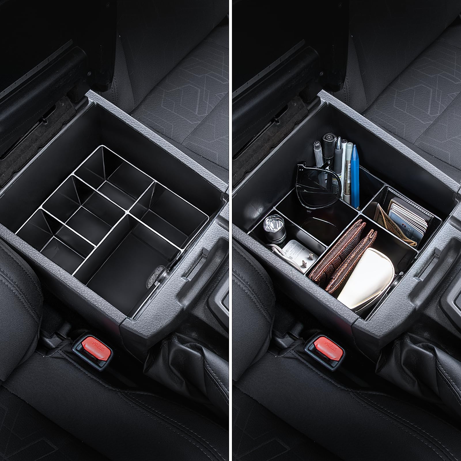 Carlimeki Center Console Organizer (3-piece set) for Tacoma 2016-2023 - for Tacoma Accessories