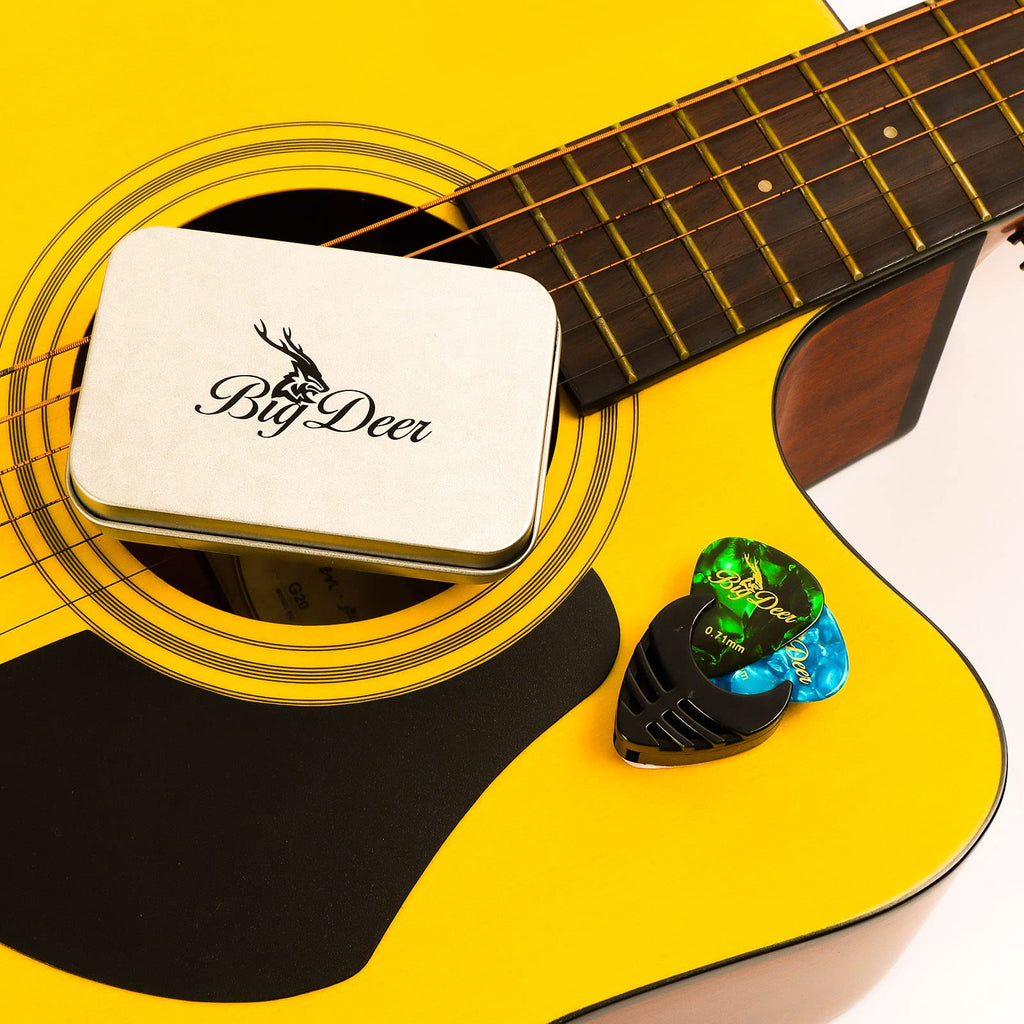 BigDeer 16 pack Celluloid Guitar Picks ，includes Thin,Medium, Heavy & Extra Heavy Picks Plectrums for Acoustic Guitar,Ukulele,Bass Wrapped in tin box