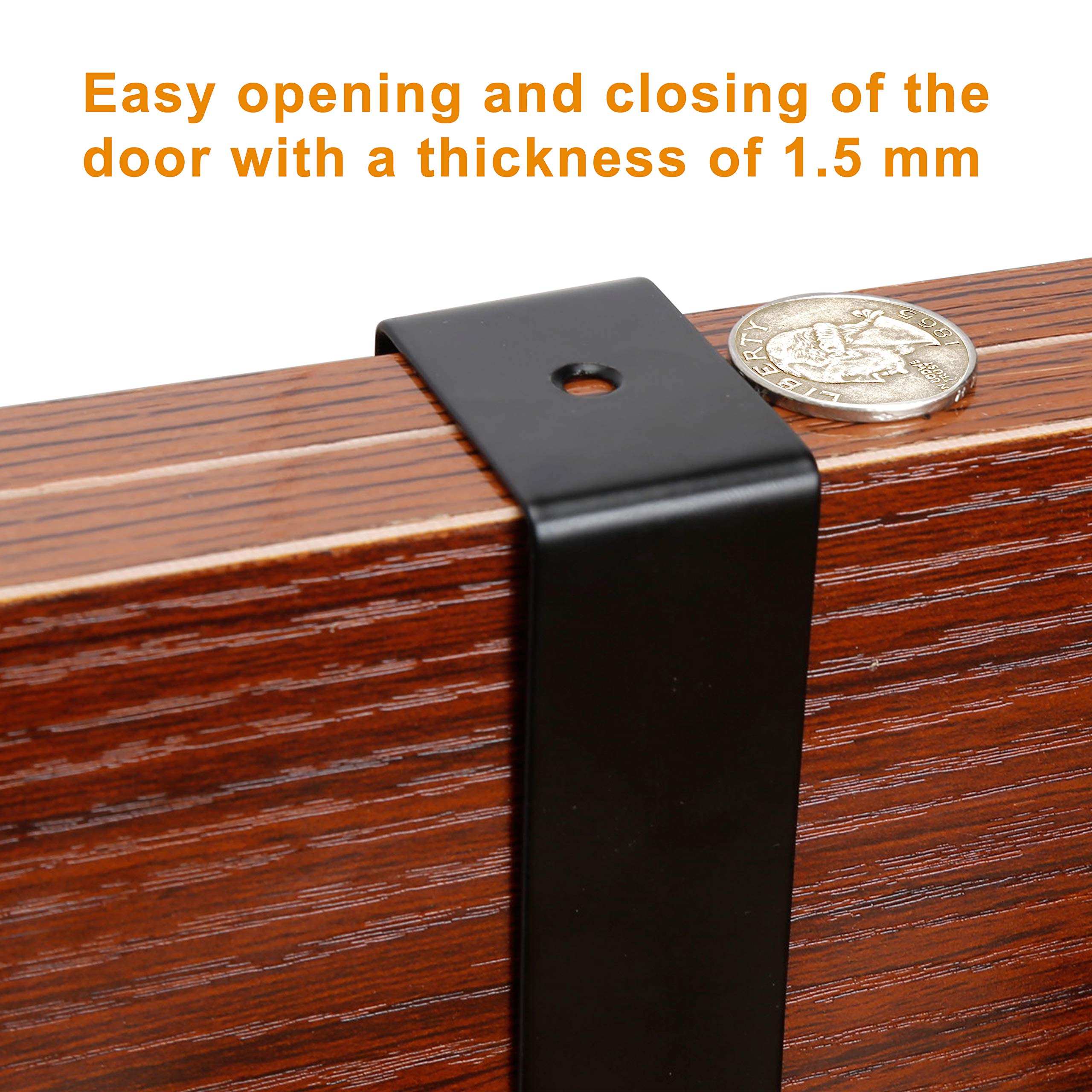 SKOLOO Over The Door Hook, Door Hanger Hooks for Hanging Clothes, Towels, Coats, Hats, Over The Door Towel Hook - Black, Assembly Required