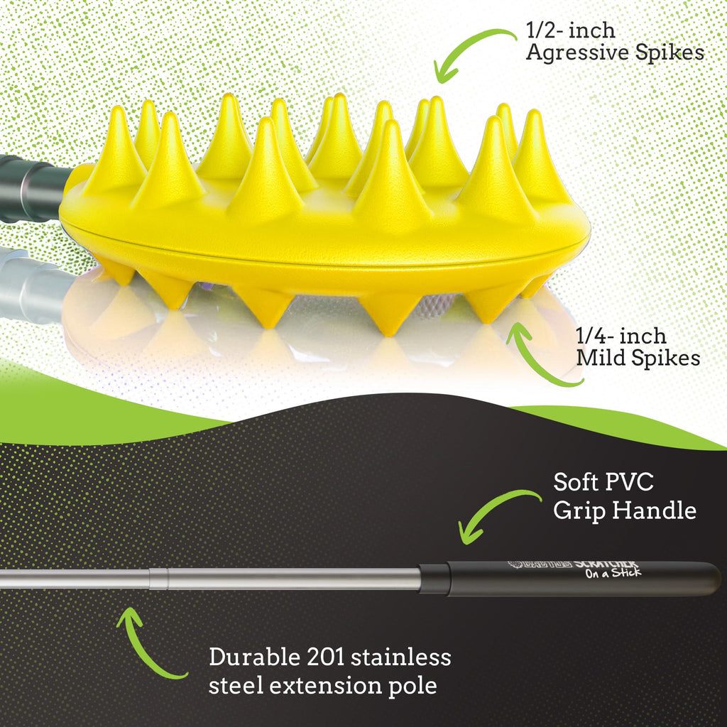 Cactus Scratcher Extendable Big Stick Back Scratcher - Extends 29" Long Double Sided Retractable Scratching Tool for Hand, Neck, Head, and Body - Universal Gift for Family, Pets, and Friends, Glow