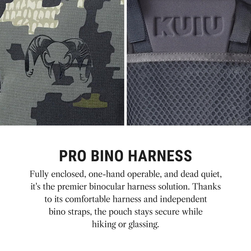 KUIU PRO Bino Harness – Waterproof, Adjustable, One-Hand Lid, Custom Foam Shims, Hydration Rig Compatible Binocular Harness