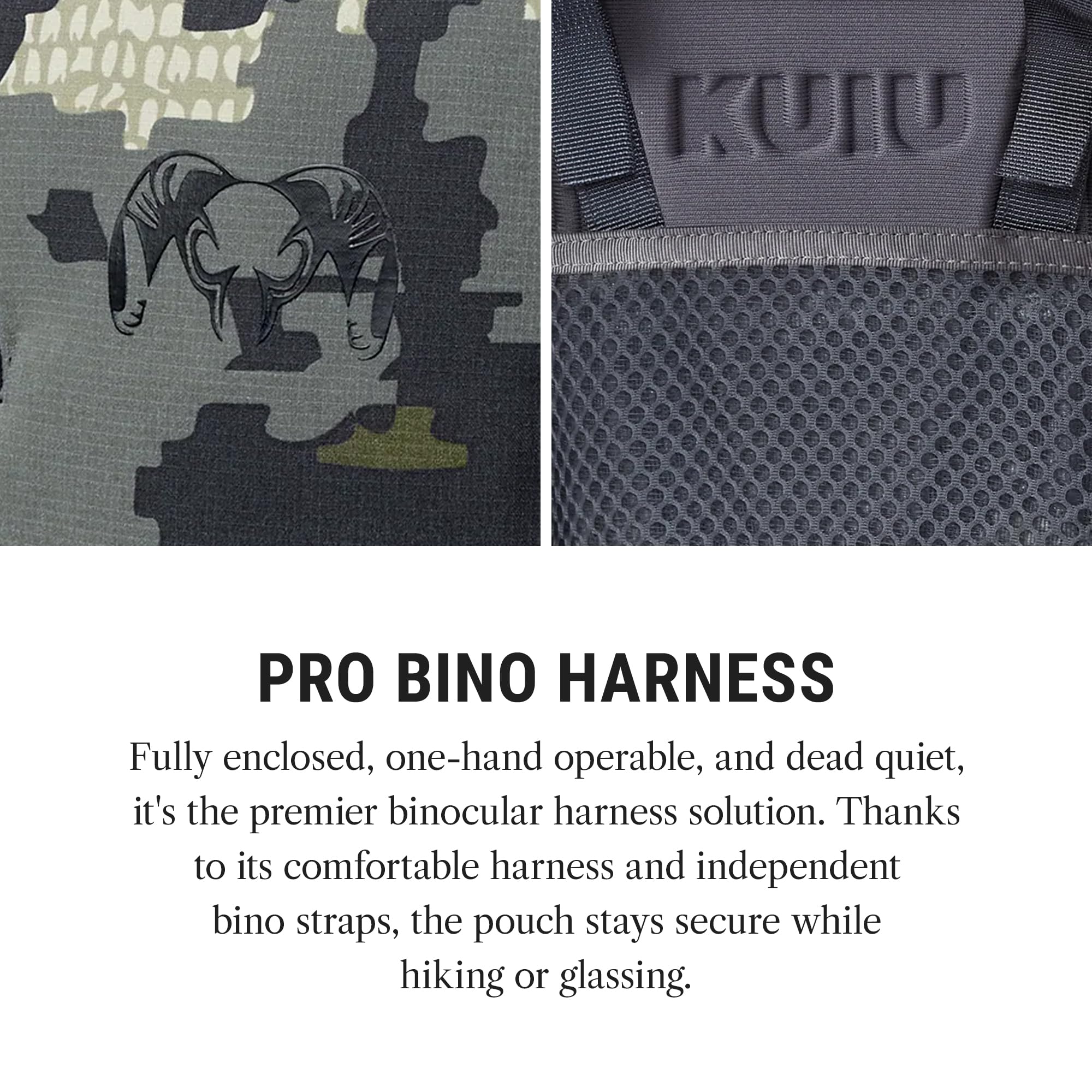 KUIU PRO Bino Harness – Waterproof, Adjustable, One-Hand Lid, Custom Foam Shims, Hydration Rig Compatible Binocular Harness